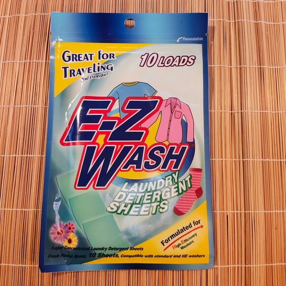 E-Z Wash Laundry Sheets - Travel - 17 Loads - HE & standard washers - NIP - Picture 1 of 3